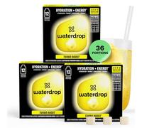 waterdrop® Microenergy Turbo Boost - Boisson Énergisante Sans Sucre, Boisson Gazeuse Idéale pour Pre Workout, 36 Cubes Effervescents avec 160 mg de Caféine Naturelle, Vitamine C et B, Saveur Fruitée