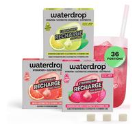 waterdrop® Microlyte Mix - Électrolytes sans sucre pour hydratation sport - 36 cubes de boisson avec magnésium, calcium, zinc et sodium - Arômes Fraise, Pamplemousse & Citron-Menthe rafraîchissants