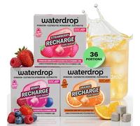 waterdrop® Microlyte Mix - Électrolytes sans sucre pour hydratation sport - 36 cubes de boisson avec magnésium, calcium, zinc et sodium - Arômes Orange, Fraise & Baie