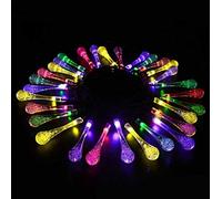 Waterdrop Solar Light Outdoor Yard Light, 6.5M 30LED waterdrop Fairy string Light, décoration d'arbre de Noël de la Cour de tente imperméable à l'eau rain shower (multicolore, 7,5 centimètres)