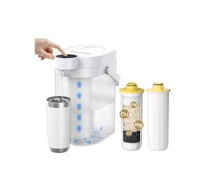 Waterdrop WD-ED11W Distributeur de filtre à eau rechargeable 3,5 l 3 mois adoucit l'eau instantanée, réduit le calcium, le magnésium et d'autres contaminants avec 2 filtres