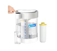 Waterdrop WD-ED12W Pichet de filtre à eau électrique rechargeable en verre, 5,3 l, adoucisseur d'eau, filtre anti-calcaire 3 mois, distributeur de filtre à eau instantané, réduit le calcium, le