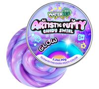 Waterelf Candy Swirl Putty - Mastic sensoriel non toxique, boîte en aluminium de 10,5 cm (91,9 g) - Mastic multicolore phosphorescent - Jouet créatif pour enfants et adultes - Maintient sa douceur