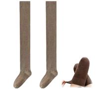Wateresty Women Thigh High Socks,Cotton Knit Warm Stretchy Thickened Tall Stockings,Soft Long Over the Knee Boot Socks (Camel)