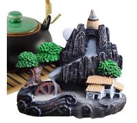 Waterfall Backflow Incense Burner - 10.5x3.5x10.2cm Resin Cone Holder, Spiritual Decor with Elegant Flow Design | Incense Burner for LivingRoom, StudyRoom, TeaRoom, Kitchen, BathRoomRelaxation