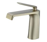 Waterfall Bathroom Faucet, Single Handle Sink Solid Brass Basin Mixer Tap for Hot and Cold Water, One Hole Lavatory Vessel Washbasin Faucet,Gun Gray (Chrome)