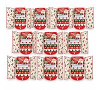 Waterfall Christmas Gift Card Booklet, 10 Pack Pull Out Greeting Bundle | 2026 Xmas Gifts Cards Holder Writable Message Keepsake for Coworker Teacher Family Office Holiday Festive(Santa)