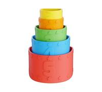 Waterfall Stacking Cups Bathtub Toys- Interactive Silicone | Suction Cup Bath Toys For Kid Interactive Funny Silicone Sensory Game Waterfall Stacking Cups Bathtub Toys Aged 1-4 Bathroom