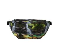 Waterfall Views Grand sac banane à bandoulière - Cadeau pour profiter du sport, des festivals, de l'entraînement, des voyages, de la course à pied - Noir, taille unique, Noir , Taille unique