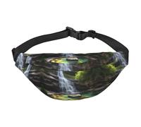 Waterfall Views Grand sac banane tendance pour voyage, décontracté, convient pour le sport, la course à pied, le cyclisme, les voyages, la pêche