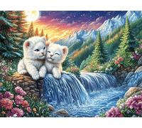 Waterfall White Tigre 300 Pièces Puzzle Adolescent en Carton Anti-Déchirure Ménagerie radieuse et fantaisiste Difficulté Moyenne Activité Éducative Jeu De Société Cadeau Anniversaire Pas Cher 300 PCS