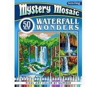 Waterfall Wonders Mystery Mosaics Color by Number: 50 Pixel Art Landscapes for Relaxation and Inspiration