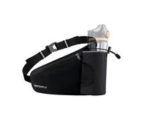 WATERFLY Ceinture pour bouteille d'eau de course : sac banane d'hydratation pour homme et femme avec porte-bouteille pour coureurs, marche, randonnée, jogging, noir, Medium, Support stable pour