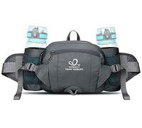 Waterfly Fanny Lot avec Support pour Bouteille d'eau randonnée Taille Packs Sac de Marche Ceinture de Course Sport Lombaire Lot Hip Pack Convient pour iPhone iPod téléphones Samsung, Gris