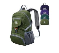 Waterfly Sac à dos pliable ultra léger : sac à dos pliable de 20 L pour homme et femme pour randonnée, voyage, camping, sports de plein air, vert militaire, M
