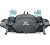 Waterfly Sac Banane de Sport, Sac Ceinture Banane Homme Femme avec Porte Bouteille (Gris)