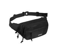 WATERFLY Sac banane : grand sac banane à bandoulière pour homme et femme avec 5 poches à fermeture éclair, sangle réglable, sac banane pour voyage, cyclisme, course à pied, randonnée - Noir