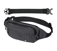 Waterfly Sac Banane Homme Femme: Étanche Unisexe Petite Sacoche Banane de Sport Ceinture allongée pour Randonnée Cyclisme Balade Ville Vacances Gris Foncé