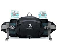 Waterfly Sac Banane Porte Bouteille Sac Ceinture Banane Homme Femme pour Sport Voyage Randonnée Cyclisme (Gris foncé)