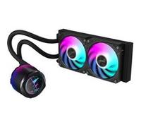 GIGABYTE AORUS WATERFORCE X II 240 Refroidisseur liquide pour processeur AIO - 2x ventilateurs ARGB de 120 mm, écran LCD en couleur, DAISY-CHAIN, compatible avec Intel LGA 1851 et AMD AM5