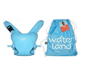 WaterLand Porte-bébé innovant pour l'eau et la terre, bleu clair, sangle de poitrine imperméable pour tout-petits avec sangles réglables, siège de transport léger pour piscine et plage