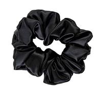 Waterlily Chouchou 100 % soie de mûrier 22 momme avec élastiques à cheveux pour femmes et filles, doux et naturel, taille L (noir)