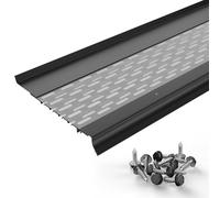 Waterlock Protège-gouttière en micromesh - 15,2 cm - Protection contre les feuilles - 3,5 m - Noir - Maille en acier inoxydable - Housses de gouttière en aluminium - Qualité professionnelle