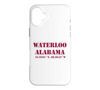 Waterloo Alabama Coordonnées Souvenir Coque pour iPhone 16 Plus