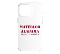 Waterloo Alabama Coordonnées Souvenir Coque pour iPhone 16 Pro