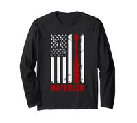 Waterloo American Flag Baseball Lover USA Waterloo Manche Longue