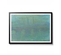 Waterloo Bridge, Londres au crépuscule par Claude Monet, poster de paysage impressionniste, décoration murale, impression de scène de ville, idée cadeau, archivage mat, 50 x 70 cm (encadré) - 50 x 70