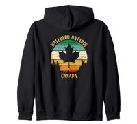 Waterloo Ontario Canada Motif Feuilles d'érable rétro Vieilli Sweat à Capuche