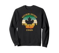 Waterloo Ontario Canada Motif Feuilles d'érable rétro Vieilli Sweatshirt