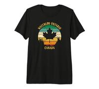 Waterloo Ontario Canada Motif Feuilles d'érable rétro Vieilli T-Shirt Haut de Gamme