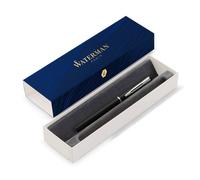 Waterman 2068196 Stylo Plume Allure Gradué - Encre Bleue - Pointe Moyenne - Laqué Noir - Coffret Cadeau