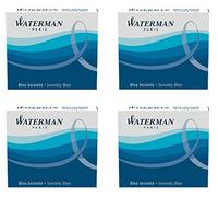 Waterman 4 étuis de 6 Cartouches Internationales Courtes pour Stylo Plume Encre Bleu Sérénité (Florida Blue)