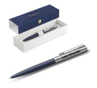 Stylo bille Waterman Allure Deluxe Bleu, recharge bleue pointe moyenne, coffret cadeau Bleu G