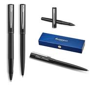 Waterman Allure - Set d'écriture avec gravure - Stylo à bille et stylo roller - Set d'outils d'écriture de luxe en noir - Cadeau élégant pour homme et femme (Black C.T)