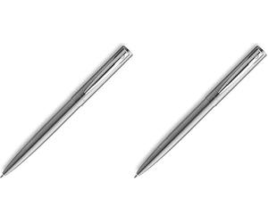 Waterman Allure stylo bille | Chromé | pointe moyenne | Encre Bleue | coffret cadeau (Lot de 2)
