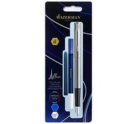 Waterman Allure Stylo plume, Acier brossé, plume fine, cartouche encre bleue, effaceur-réécriveur, blister
