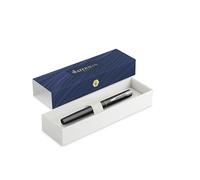 Waterman® - Allure, Stylo plume, Laque noire avec finition en acier inoxydable, Plume fine en acier inoxydable. Fabriqué en France.