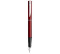 WATERMAN Graduate Allure Stylo plume, laque rouge satinée, attributs chromés, plume fine, cartouche encre bleu, Coffret cadeau