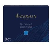 Waterman Cartouches D'encre Stylo Plume Effaçable Format Long Couleur Bleu Serenite - Pack De 8