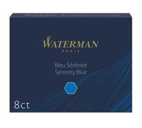 WATERMAN boîte de 8 cartouches longues, encre Bleu Sérénité effaçable pour stylo plume