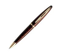 Waterman Carène ambre marine stylo bille | brun et noir brillants avec clip doré à l’or 23 k | pointe moyenne | cartouche d'encre bleue | coffret cadeau