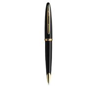 Waterman Carène Black Sea stylo bille | noir ultra-brillant avec clip doré à l’or 23 k | pointe moyenne | cartouche d'encre bleue | coffret cadeau