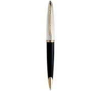 Waterman Carène Stylo Bille À Pointe Moyenne Attributs Dorés Deluxe Laque Noir