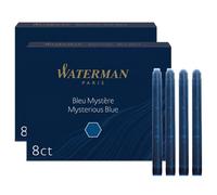 Waterman cartouches d’encre pour stylo plume | format long « standard » | couleur Bleu Mystère | boîte de 8 (Lot de 2)