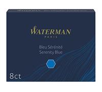 Waterman cartouches d’encre pour stylo plume - format long « standard » - couleur Bleu Sérénité - boîte de 8