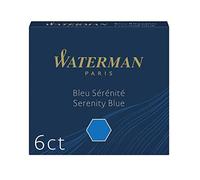 Waterman cartouches d’encre pour stylo plume | format standard international « petit » | couleur Bleu Sérénité | boîte de 6
